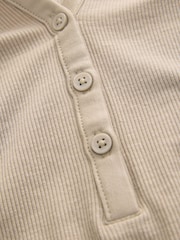 Neutral Long Sleeve Collar Polo Top - Image 2 of 3