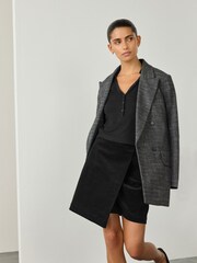 Black Long Sleeve Collar Polo Top - Image 1 of 6
