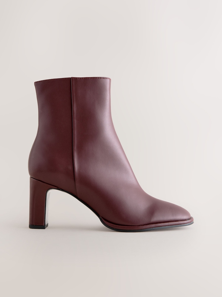 Burgundy Red Forever Comfort® Block Heeled Ankle Boots - Image 1 of 5
