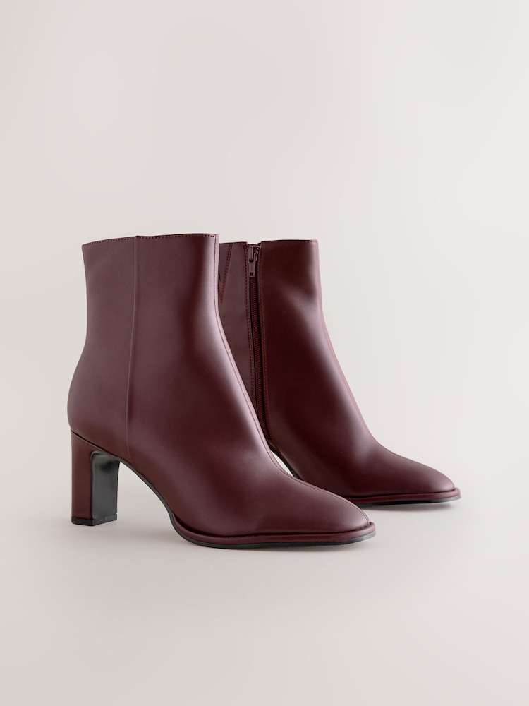 Burgundy Red Forever Comfort® Block Heeled Ankle Boots - Image 2 of 5