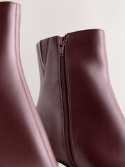 Burgundy Red Forever Comfort® Block Heeled Ankle Boots - Image 3 of 5