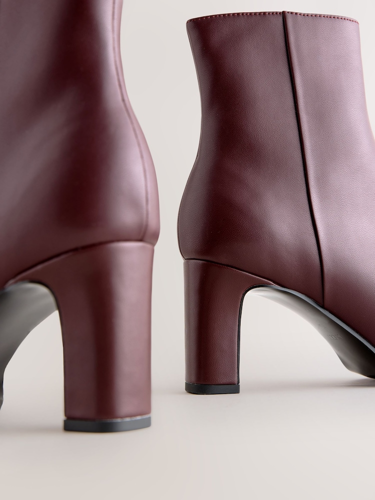Burgundy Red Forever Comfort® Block Heeled Ankle Boots - Image 5 of 5