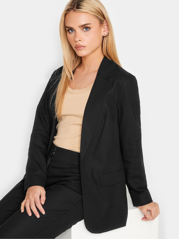 PixieGirl Petite Black Linen Blazer - Image 5 of 5