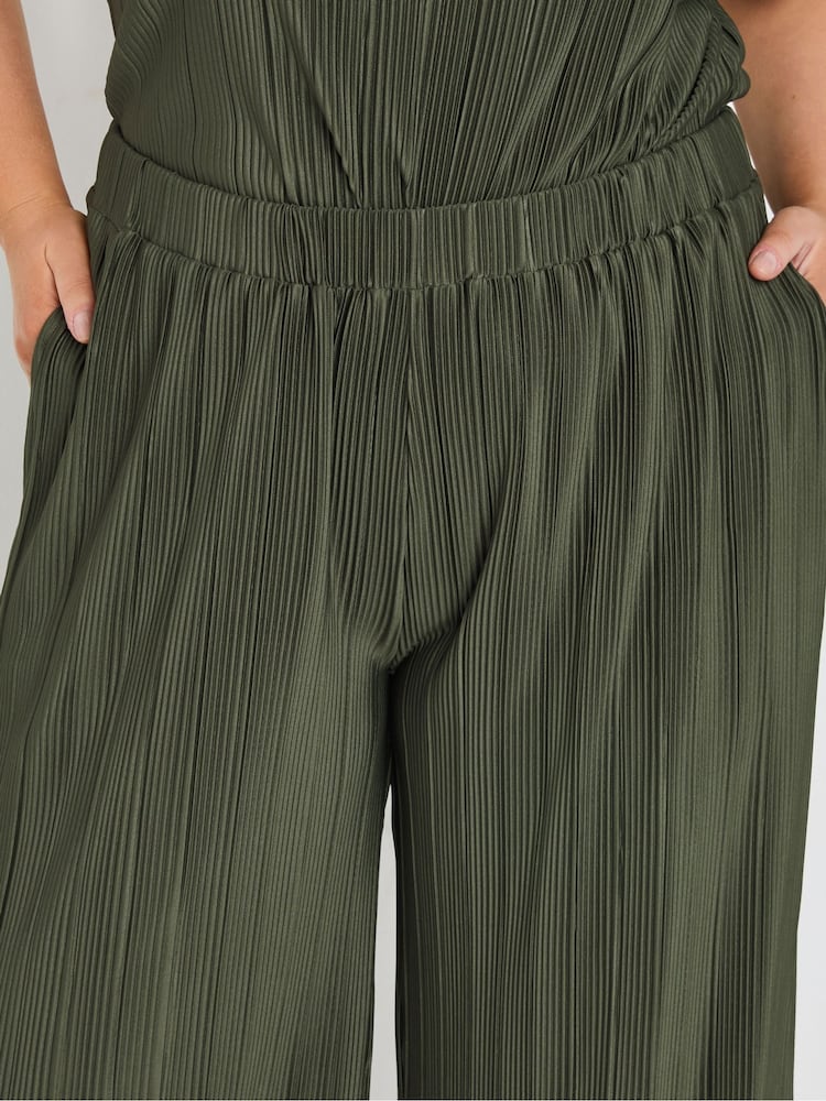 Groen - Yours Curve Plisse Trousers Co-ord - Image 4 of 4