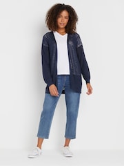 M&Co Blue Light Weight Pointelle Cardigan - Image 2 of 5
