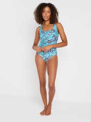M&Co Blue Halo Floral Print Twist Front Swimsuit - Image 2 of 7