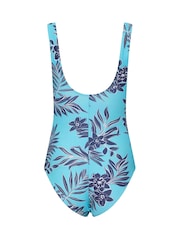 M&Co Blue Halo Floral Print Twist Front Swimsuit - Image 7 of 7