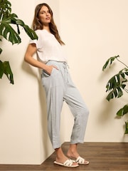 M&Co Grey Linen Crop Joggers - Image 2 of 5