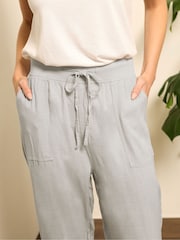 M&Co Grey Linen Crop Joggers - Image 4 of 5