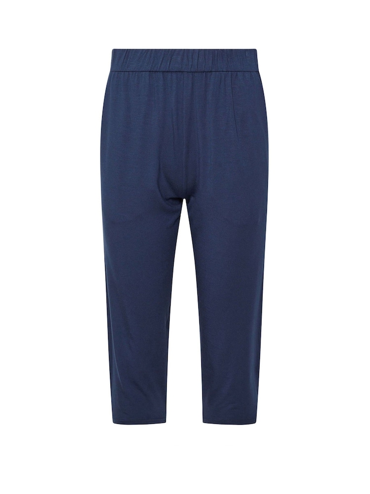 M&Co Blue Petite Cropped Hareem Trousers - Image 6 of 6