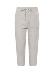 M&Co Grey Petite Linen Crop Joggers - Image 1 of 1