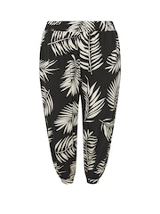 Yours Curve Black Jersey Crop Harem Trousers - Image 5 of 5