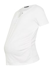 Long Tall Sally White 100% Cotton Maternity Grandad Style T-Shirt - Image 5 of 5