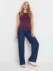Long Tall Sally Purple Keyhole Ribbed Vest - Image 3 of 6