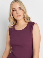 Long Tall Sally Purple Keyhole Ribbed Vest - Image 5 of 6