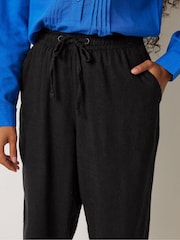 M&Co Black Petite Linen Joggers - Image 4 of 5
