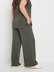 Yours Curve Green Knitted Co-ord Trousers - Image 3 of 5