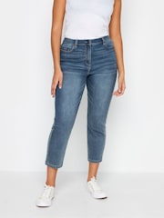 M&Co Blue Mid Wash Cropped Jeans - Image 3 of 5