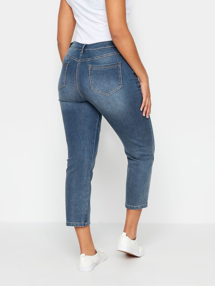 M&Co Blue Mid Wash Cropped Jeans - Image 5 of 5