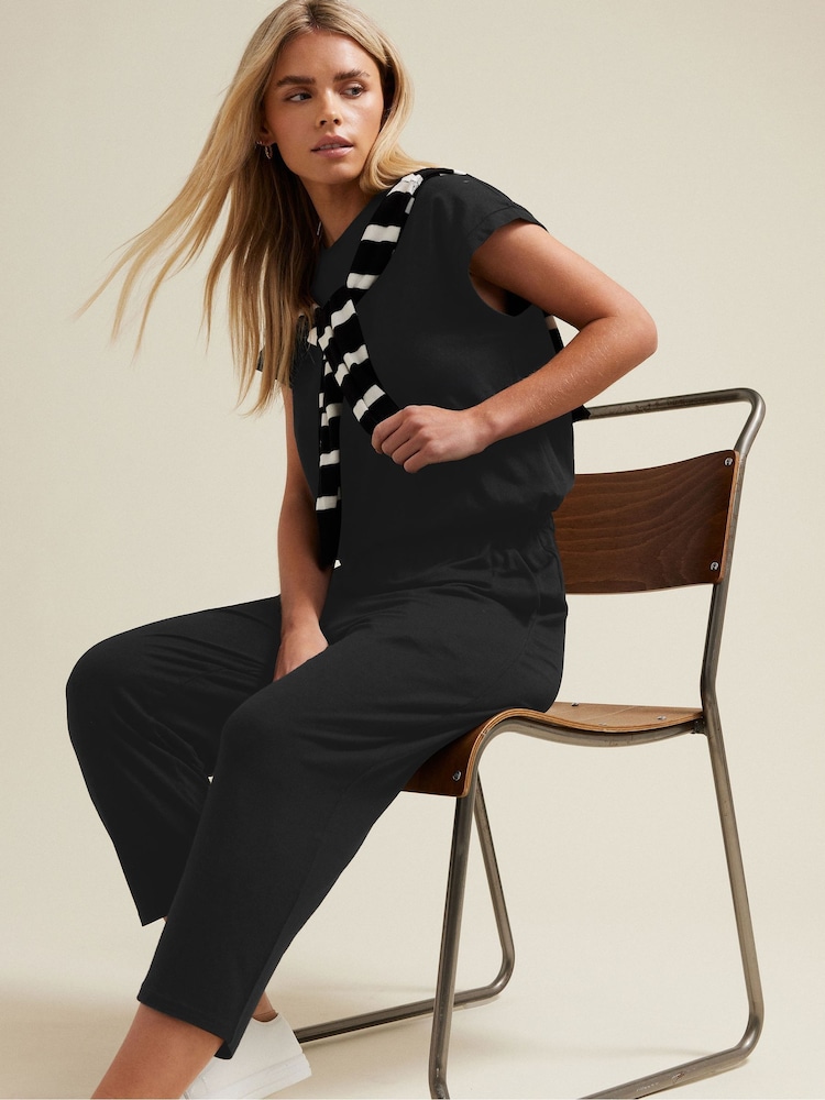 M&Co Black Petite Cropped Hareem Trousers - Image 1 of 6