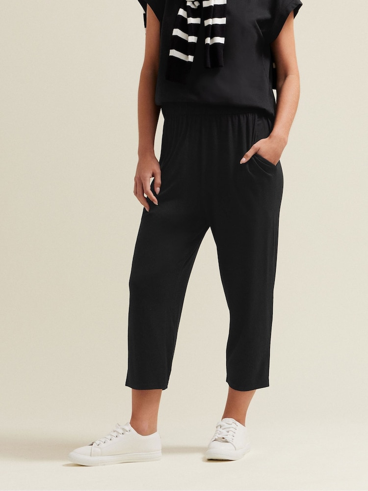 M&Co Black Petite Cropped Hareem Trousers - Image 2 of 6