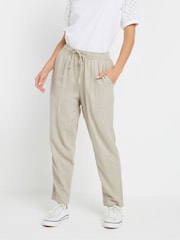 M&Co Natural Petite Linen Joggers - Image 1 of 4
