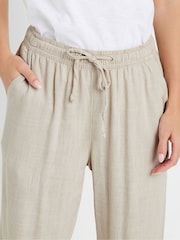 M&Co Natural Petite Linen Joggers - Image 4 of 4