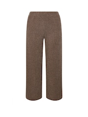 Yours Curve Brown Knitted Co-ord Trousers - Image 5 of 5