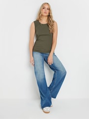 Long Tall Sally Green Keyhole Ribbed Vest - Image 2 of 5