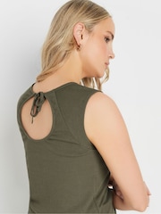 Long Tall Sally Green Keyhole Ribbed Vest - Image 4 of 5