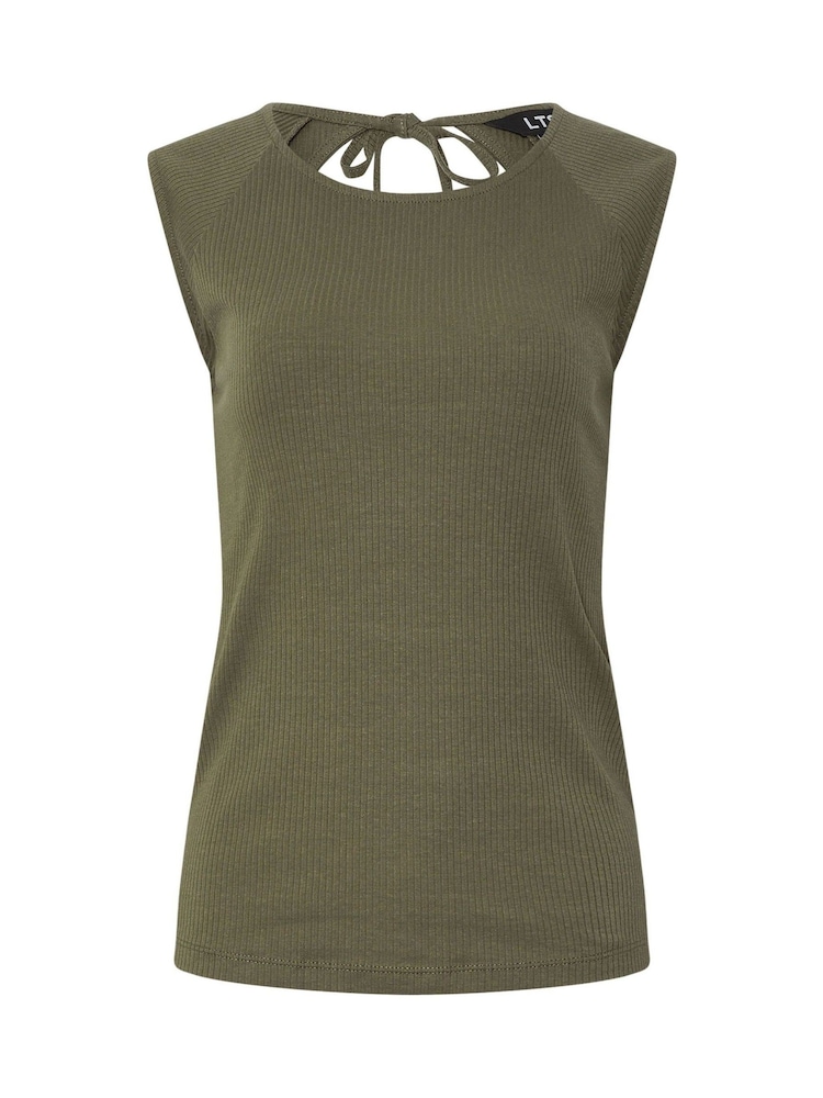 Long Tall Sally Green Keyhole Ribbed Vest - Image 5 of 5