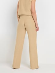 Long Tall Sally Natural Knitted Wide Leg Trousers - Image 3 of 5