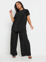 Zwart - Yours Curve Plisse Trousers Co-ord - Image 2 of 5