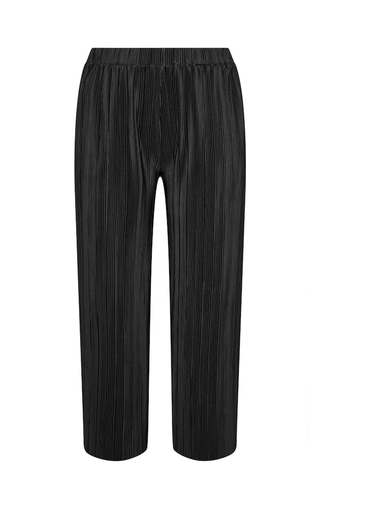 Zwart - Yours Curve Plisse Trousers Co-ord - Image 5 of 5
