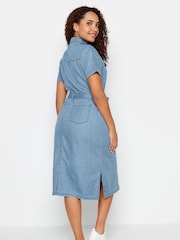 M&Co Blue Light Wash Tencel Denim Midi Dress - Image 2 of 6