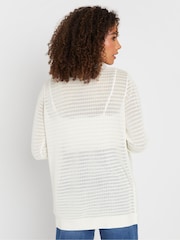 M&Co Natural Light Weight Pointelle Cardigan - Image 3 of 5