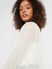 M&Co Natural Light Weight Pointelle Cardigan - Image 4 of 5