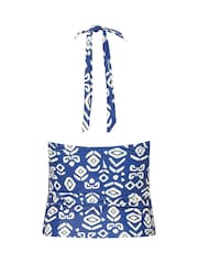 M&Co Blue Ikat Halter Tankini - Image 7 of 7