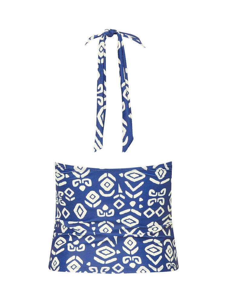 M&Co Blue Ikat Halter Tankini - Image 7 of 7
