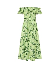 PixieGirl Petite Green Pleated Bardot 100% Cotton Dress - Image 4 of 4