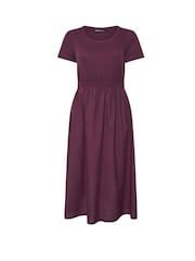Yours Curve Purple 100% Cotton Mixed Fabric Skater Midaxi Dress - Image 5 of 5