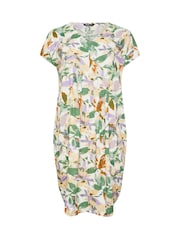 Yours Curve Natural Pleated Front Dress - Image 5 of 5