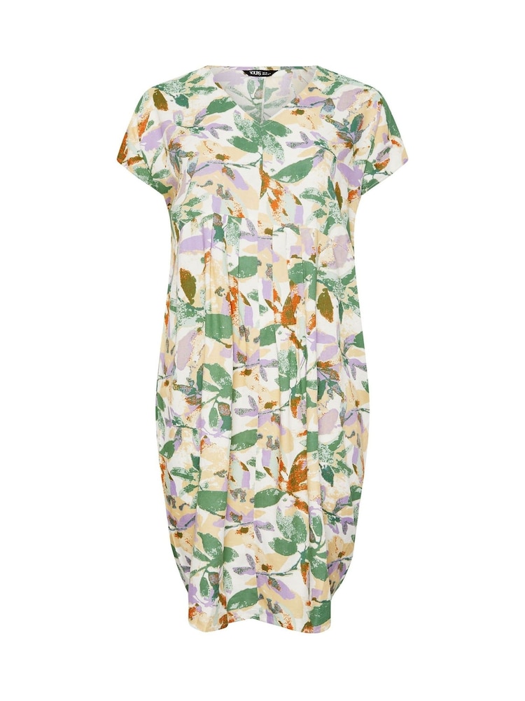 Yours Curve Natural Pleated Front Dress - Image 5 of 5 Yours Curve Natural Pleated Front Dress - Image 5 of 5
