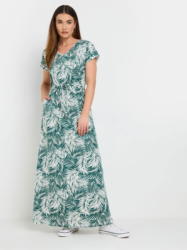 Long Tall Sally 100% Cotton Palm Tie Waist Dress - Imagen 1 de 5 Long Tall Sally 100% Cotton Palm Tie Waist Dress - Imagen 1 de 5