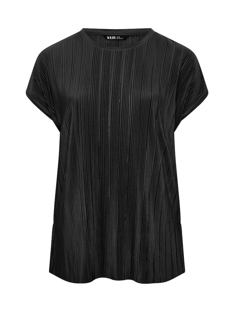 Yours Curve Black Plisse Grown Co-ord T-Shirt - Image 5 of 5
