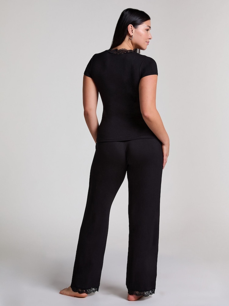 Hunkemöller Nanna Jersey Black Pyjamas Set - Image 2 of 5
