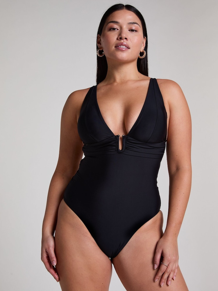 Hunkemoller Luna Shaping Black Swimsuit - Image 1 of 5