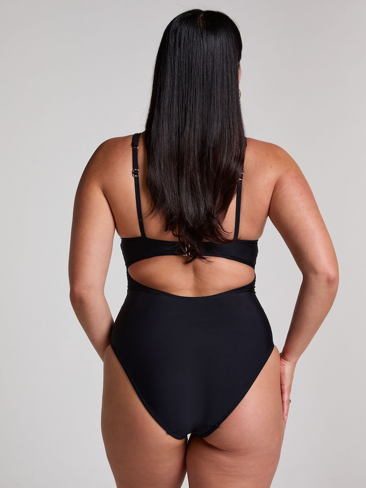 Hunkemoller Luna Shaping Black Swimsuit - Image 2 of 5