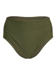 Hunkemoller Luna High-Waisted Shaping Cheeky Green Bikini Bottoms - Image 4 of 5