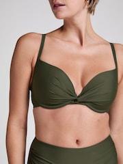 Hunkemoller Green Luna Padded Push-Up Bikini Top - Image 3 of 5